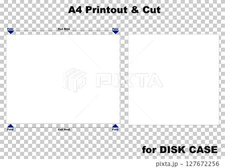 Disc case label: A4 Printout format 127672256