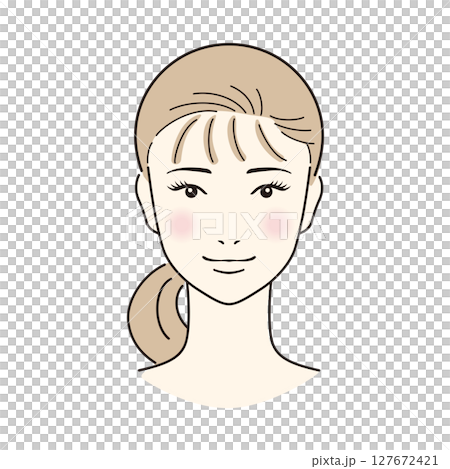 一位長髮女子正在做皮膚護理 127672421