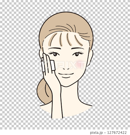一位長髮女子正在做皮膚護理 一位長髮女子正在做皮膚護理 127672422