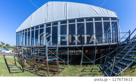 Large Raised Mobile Tent Entertainment Structure 127673613