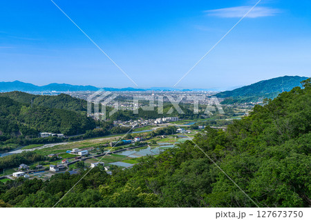 【続日本100名城】一宮城　本丸から見た徳島平野1　徳島県徳島市 127673750