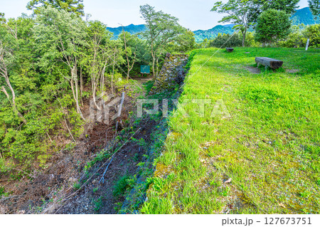 【続日本100名城】一宮城　本丸上から見た北側石垣1　徳島県徳島市 127673751