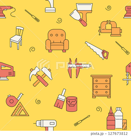Bright seamless background with repair tools 127673812