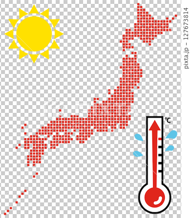 日本列島氣溫上升 日本列島氣溫上升 127673814