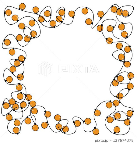 Colorful christmas lights Frame circle round template in square. Vector graphic line ink illustration. design for fashion graphics, textile prints, fabrics, wallpapers. Colorful christmas lights Frame circle round template in square. Vector graphic line ink illustration. design for fashion graphics, textile prints, fabrics, wallpapers. 127674379