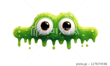 germ icon with a slime trail and big eyes 127674596