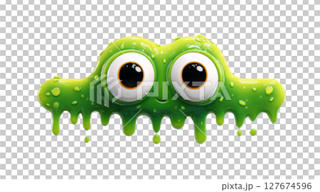 germ icon with a slime trail and big eyes 127674596