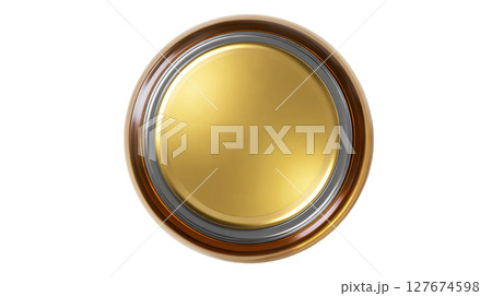 cylindrical jar mockup with metallic lid, on white background 127674598