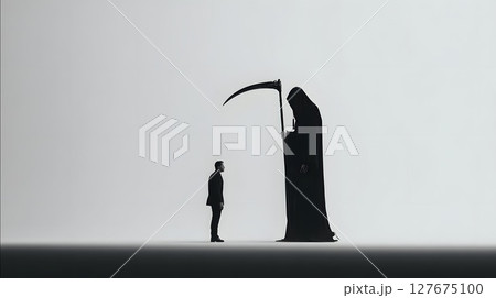 死神と男性の横から見た風景 死神と男性の横から見た風景 127675100