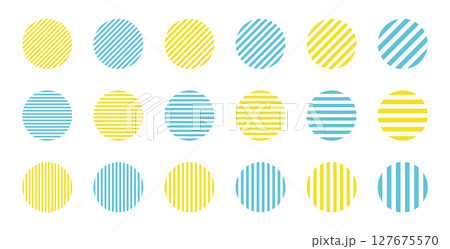 イラスト素材：ストライプ・ボーダーの幾何学模様　ベクター　Striped and border 127675570