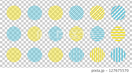 イラスト素材：ストライプ・ボーダーの幾何学模様　ベクター　Striped and border 127675570