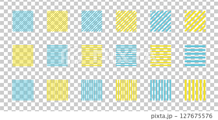 イラスト素材：ストライプ・ボーダーの幾何学模様　ベクター　Striped and border 127675576