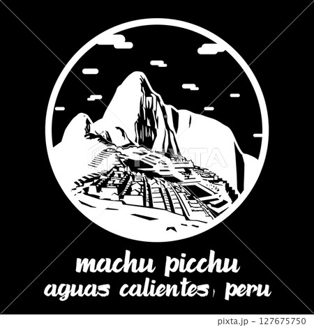 Circle Icon Machu Picchu. Vector illustration Circle Icon Machu Picchu. Vector illustration 127675750