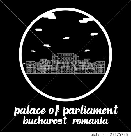 Circle Icon Palace of Parliament. Vector illustration 127675756