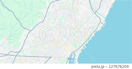 Layered editable vector illustration outline of Barcelona,Spain. Layered editable vector illustration outline of Barcelona,Spain. 127676209