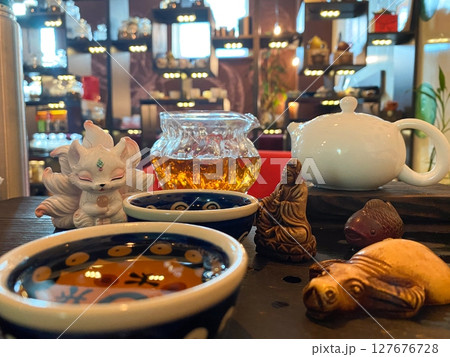 Cultural Tea Preparation with Calm Atmosphere and Utensils Cultural Tea Preparation with Calm Atmosphere and Utensils 127676728