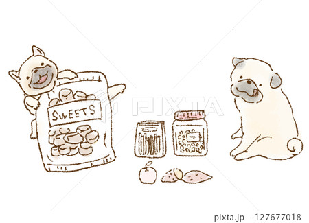 犬　おやつタイム 127677018