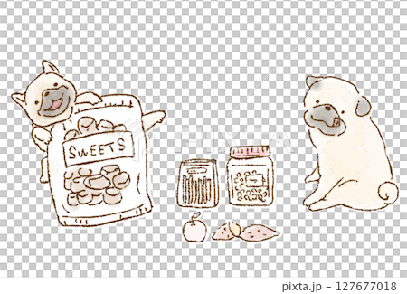 犬　おやつタイム 127677018