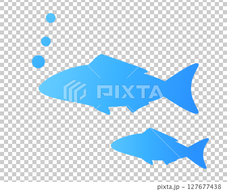 泳ぐ魚のベクターイラスト素材　海の生き物のアイコン、フレーム、装飾、背景 127677438