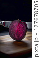 Transparent beetroot, cut in half, like a crystal with a faceted surface, 127678705
