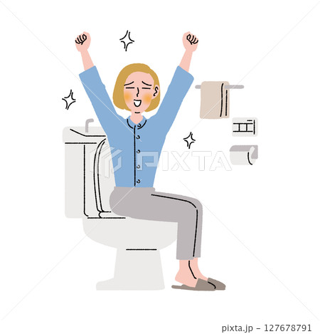 トイレで快調な女性 127678791