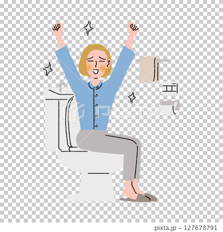 トイレで快調な女性 127678791