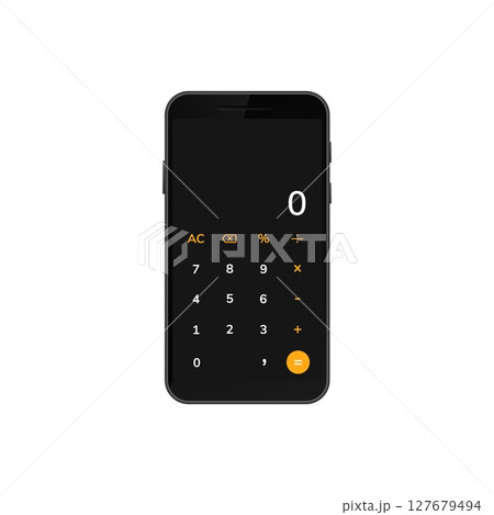 Digital calculator display on modern smartphone for quick and accurate mathematical operations Digital calculator display on modern smartphone for quick and accurate mathematical operations 127679494