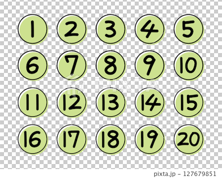Hand-drawn pop circled number icon set Hand-drawn pop circled number icon set 127679851