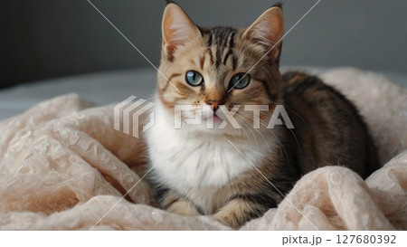 見つめる猫 127680392