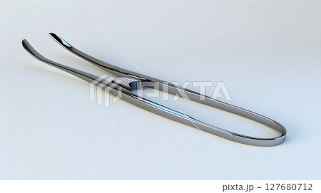 close-up of a single windshield wiper blade on a white background 127680712