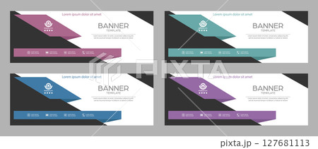 The layout of the banner, cover, poster, poster. A set of geometric style templates The layout of the banner, cover, poster, poster. A set of geometric style templates 127681113