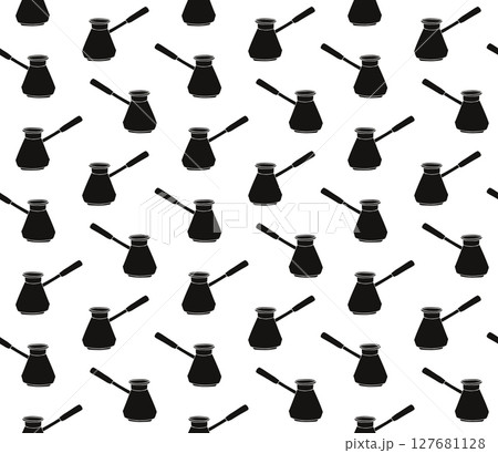 Vector seamless pattern of hand drawn coffee turk 127681128