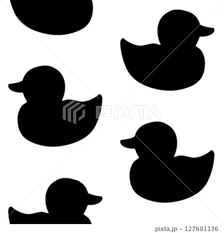 Vector seamless pattern of bathing duck silhouette 127681136