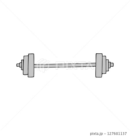 Vector hand drawn sketch doodle colored barbell 127681137