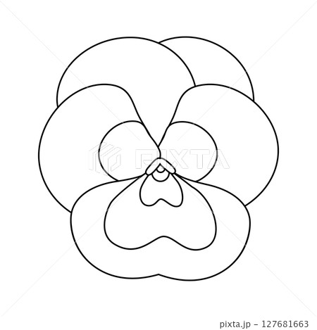 Pansies Line Vector Icon, Tricolor Viola Symbol, Minimal Viola Flower Pansies Line Vector Icon, Tricolor Viola Symbol, Minimal Viola Flower 127681663