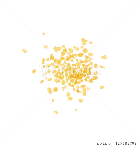 Couscous pile, dry cuscus, raw kuskus, uncooked cous cous or semolina granules on white 127681708