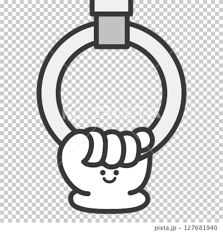 Illustration of a hand holding a round strap Illustration of a hand holding a round strap 127681940