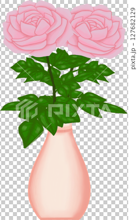 Beautiful idea and style of pink roses in the pink ceramic vase for decorate home or flower shop. Beautiful idea and style of pink roses in the pink ceramic vase for decorate home or flower shop. 127682129