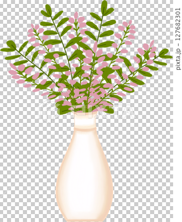 Beautiful idea and style of pink flowers with green leaves in the creamy ceramic vase for decorate home or flower shop. Beautiful idea and style of pink flowers with green leaves in the creamy ceramic vase for decorate home or flower shop. 127682301