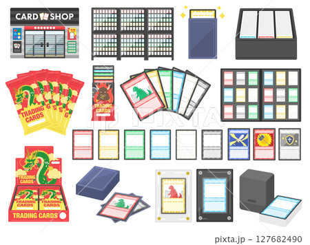 トレーディングカード関連のイラストセット 127682490