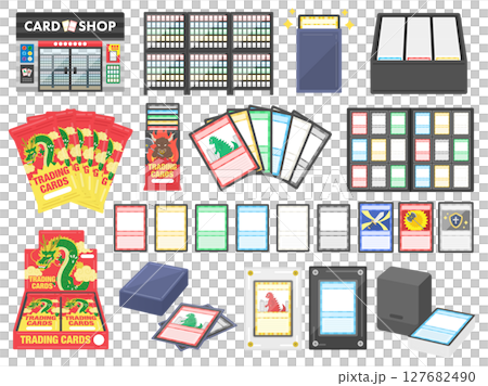 トレーディングカード関連のイラストセット 127682490