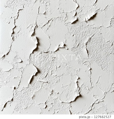 Examine White Rough Plaster Surface with Texture, Design and Details, Concept Idea 127682527