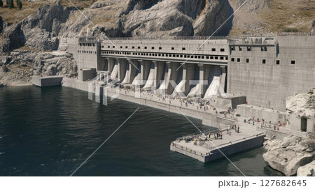 Explore Water Dam Construction and Engineering, With Reservoir Majesty. Explore Water Dam Construction and Engineering, With Reservoir Majesty. 127682645