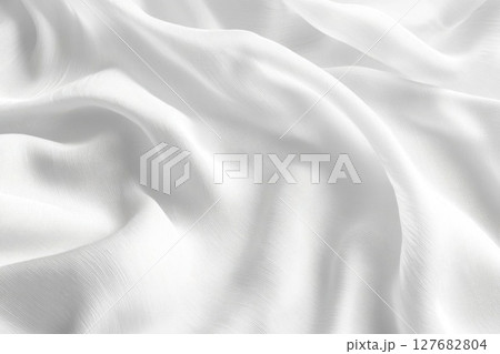 Delicate White Fabric Texture Creates a Soft Background With Abstract Look 127682804