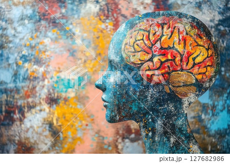 Explore The Human Mind with Concept Of Thoughts And Mental Health Awareness 127682986