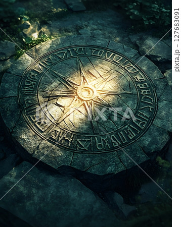 An_ancient_magical_sundial_carved_in_stone 127683091