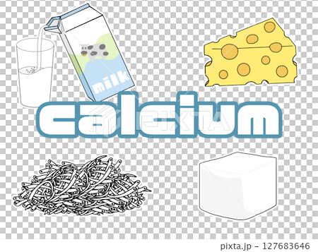 Calcium image illustration (English letters) Calcium image illustration (English letters) 127683646