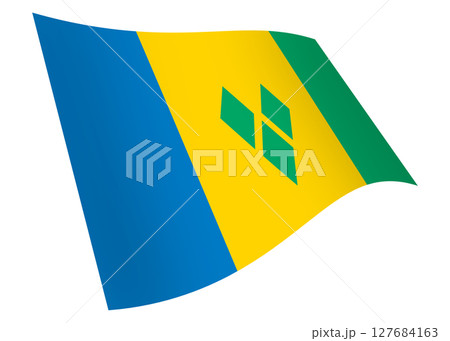 Saint Vincent and The Grenadines waving flag graphic 127684163
