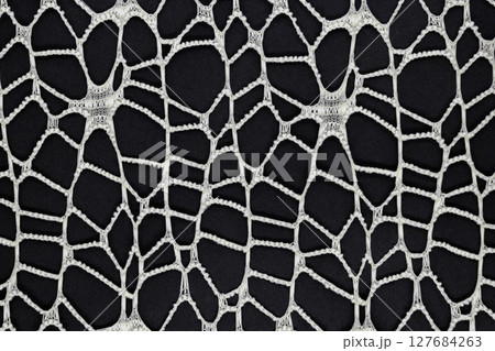Plastic net pattern on black background Plastic net pattern on black background 127684263
