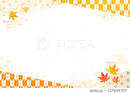 秋 お歳暮 敬老の日 紅葉 和柄 背景 フレーム 秋 お歳暮 敬老の日 紅葉 和柄 背景 フレーム 127684707